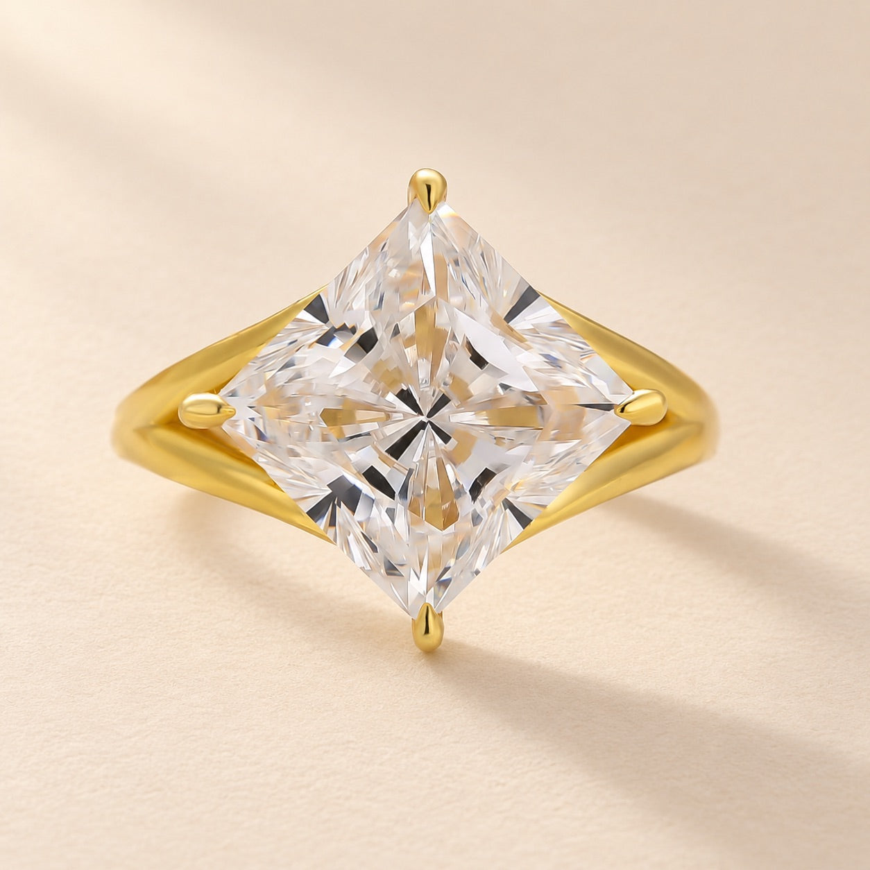 S925 7.0Ct Princess Cut Statement Engagement Ring For Women