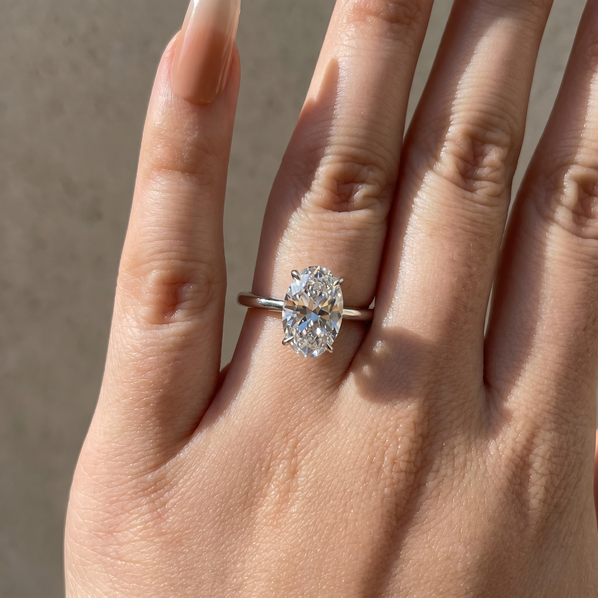 S925 3.5 Carat Oval Cut Solitaire Engagement Ring In Sterling Silver Daily Wearable Ring