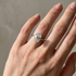 3.5Ct oval cut engagement ring shown on a woman’s hand