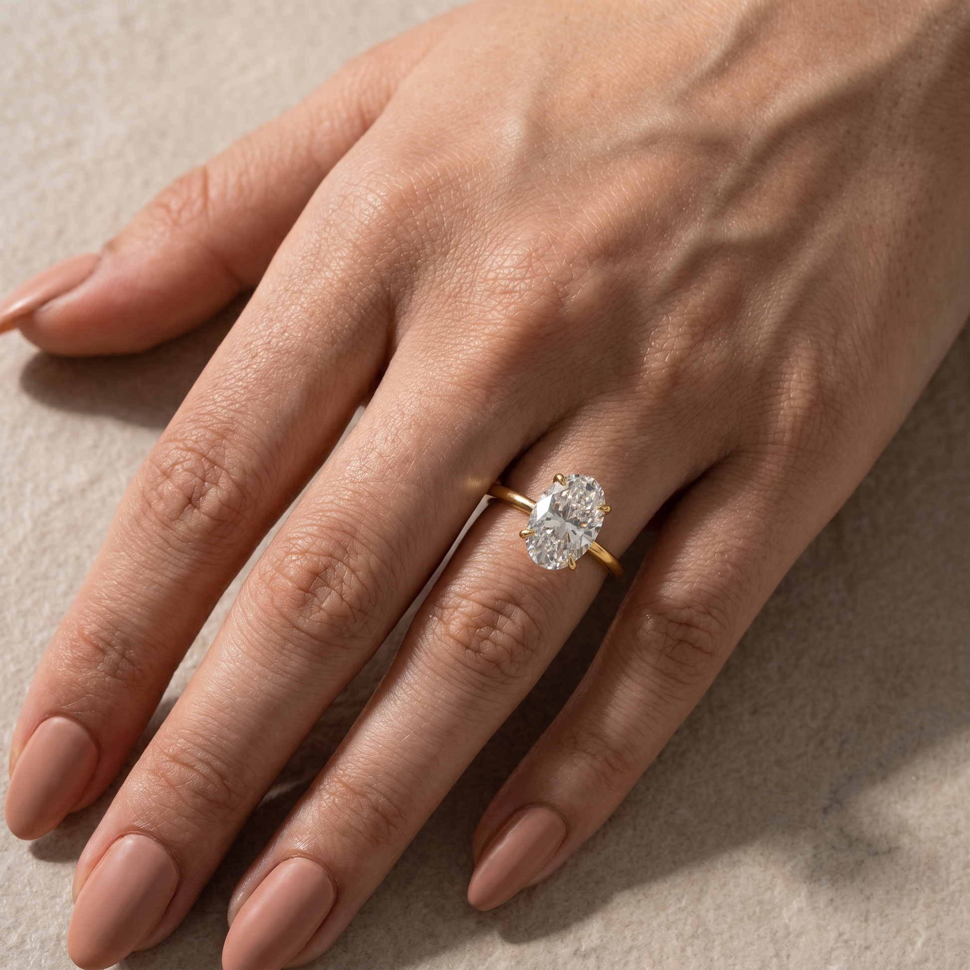 S925 3.5 Carat Oval Cut Solitaire Engagement Ring In Sterling Silver Daily Wearable Ring
