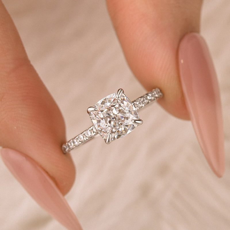 Louily Carat Cushion Cut White Sapphire Women's Engagement