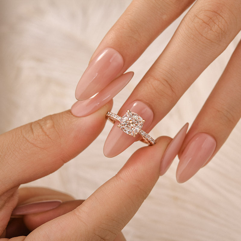 Louily 1.5 Carat Cushion Cut White Sapphire Women's Engagement Ring