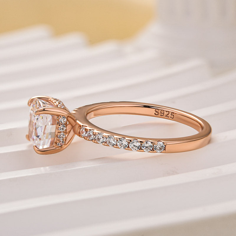 Louily 1.5 Carat Cushion Cut White Sapphire Women's Engagement Ring