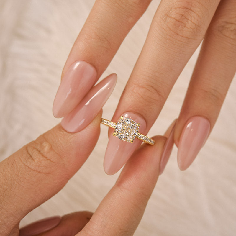 Louily 1.5 Carat Cushion Cut White Sapphire Women's Engagement Ring