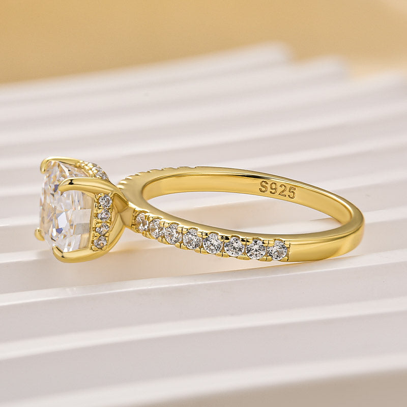 Louily 1.5 Carat Cushion Cut White Sapphire Women's Engagement Ring