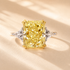 4Ct Yellow Radiant Cut Three-Stone Engagement Ring