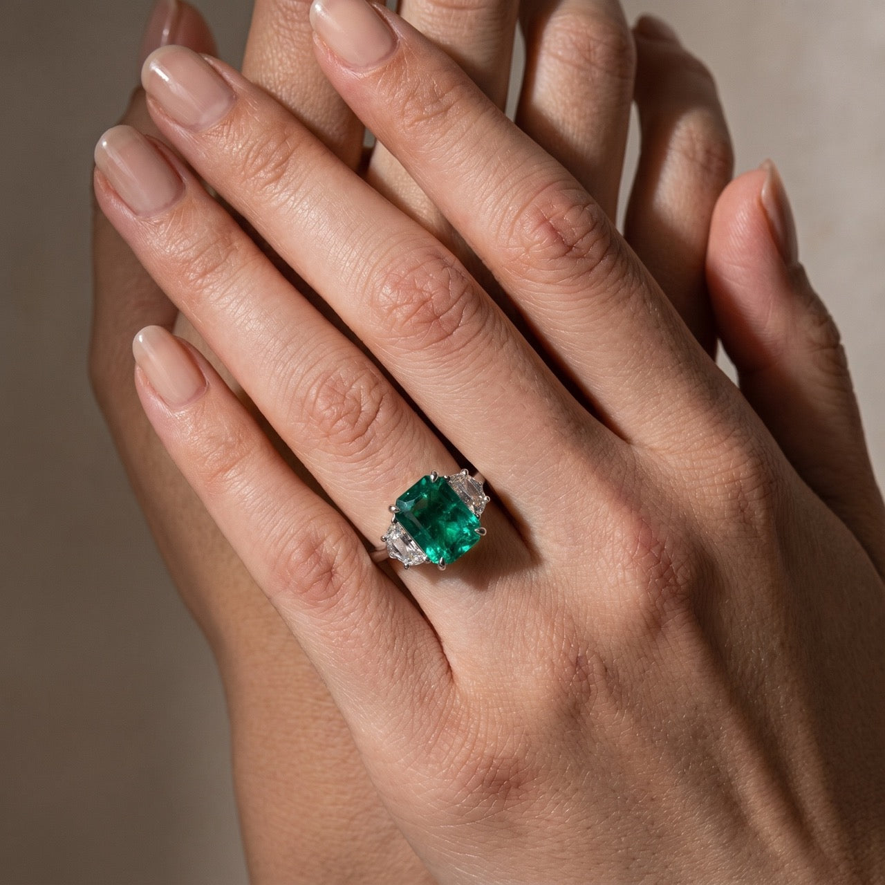 S925 Paraiba Tourmaline 5 Ct Radiant Cut Three Stone Engagement Ring