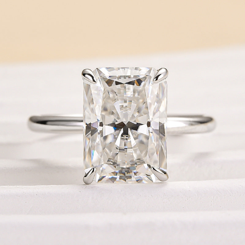Louily Timeless Moissanite 4.5 Ct Radiant Cut Engagement Ring - louilyjewelry