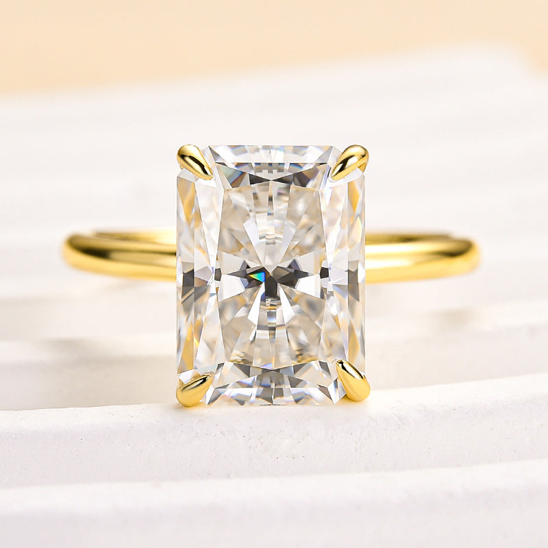 Louily Timeless Moissanite 4.5 Ct Radiant Cut Engagement Ring - louilyjewelry