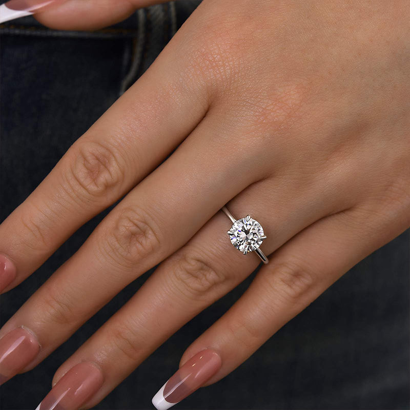 Louily Moissanite 2.0 Carat Round Cut Promise Ring - louilyjewelry