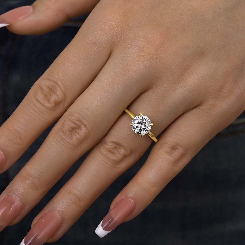 Louily Moissanite 2.0 Carat Round Cut Promise Ring - louilyjewelry