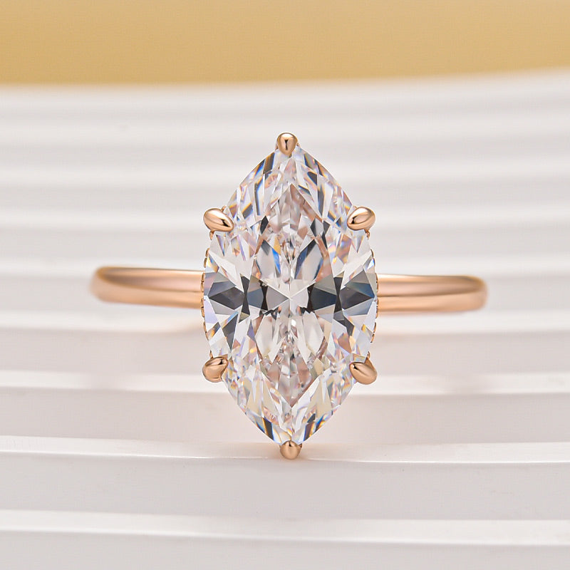 Louily Fashion Marquise Cut Women's Engagement Ring In Sterling Silver - louilyjewelry