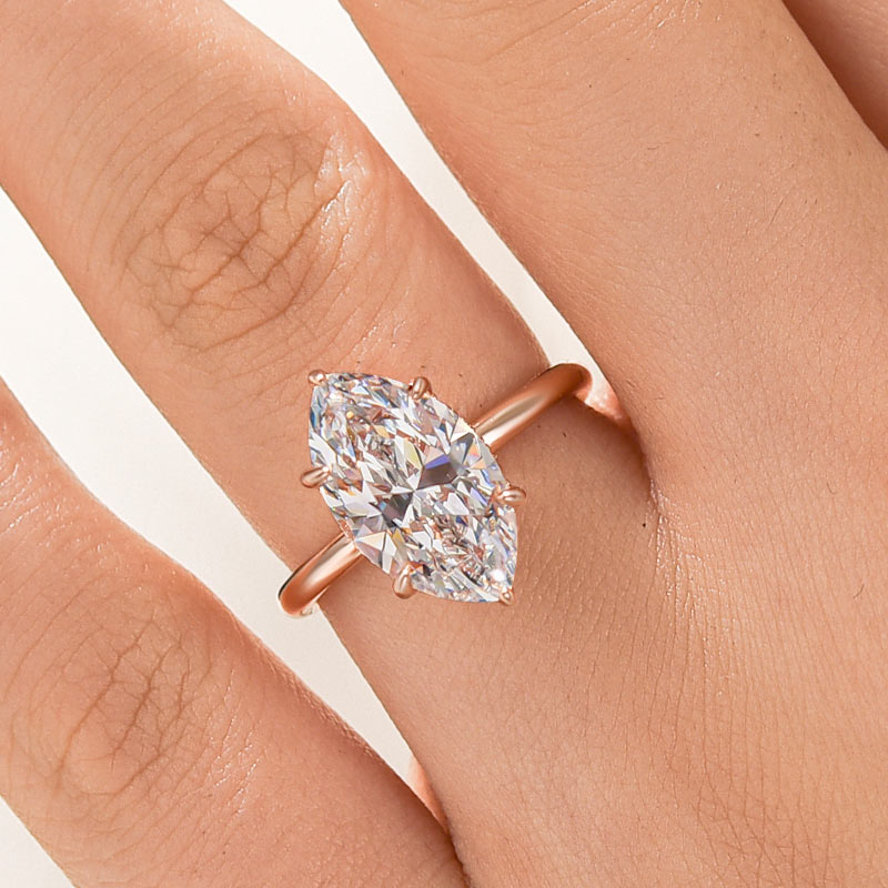 Louily Fashion Marquise Cut Women's Engagement Ring In Sterling Silver - louilyjewelry