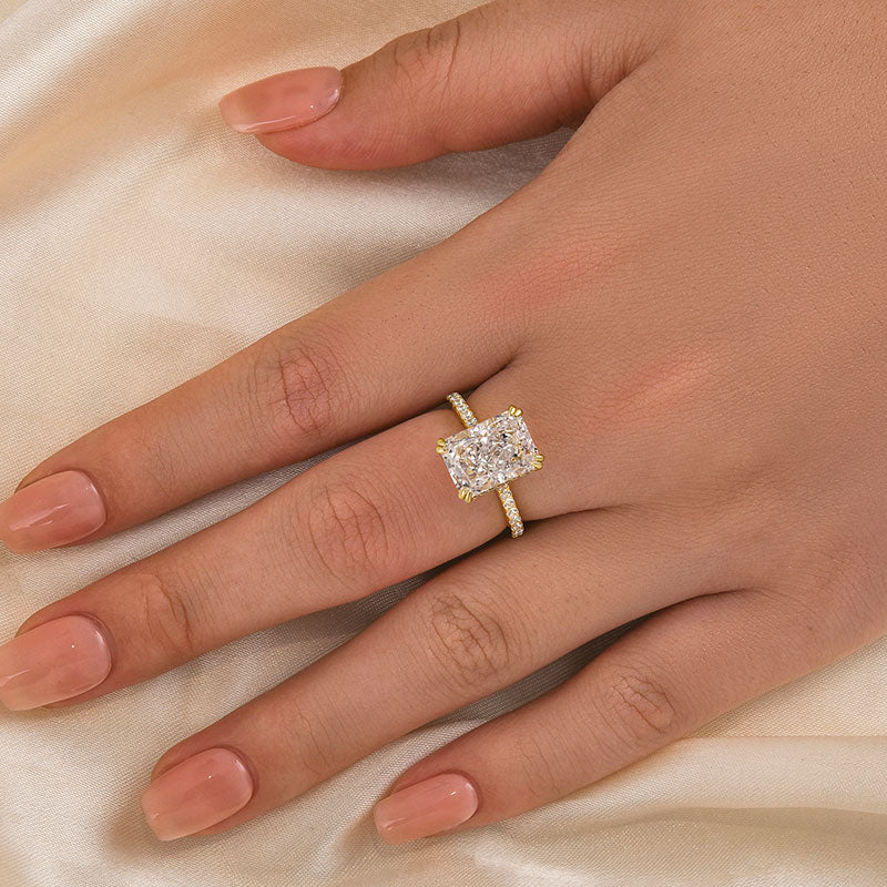 Louily Elegant 4.5Ct Radiant Cut Engagement Ring Promise Ring For Her - louilyjewelry