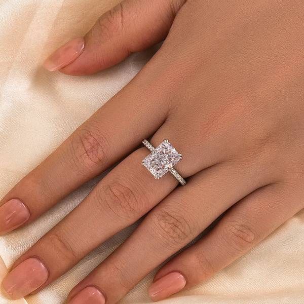 Louily Elegant 4.5Ct Radiant Cut Engagement Ring