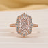 Louily Gorgeous Halo Radiant Cut Simulated Diamond Engagement Ring In Sterling Silver - louilyjewelry