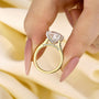 Louily Luxurious Yellow Gold 8.0Ct Oval Cut Engagement Ring In Sterling Silver - louilyjewelry