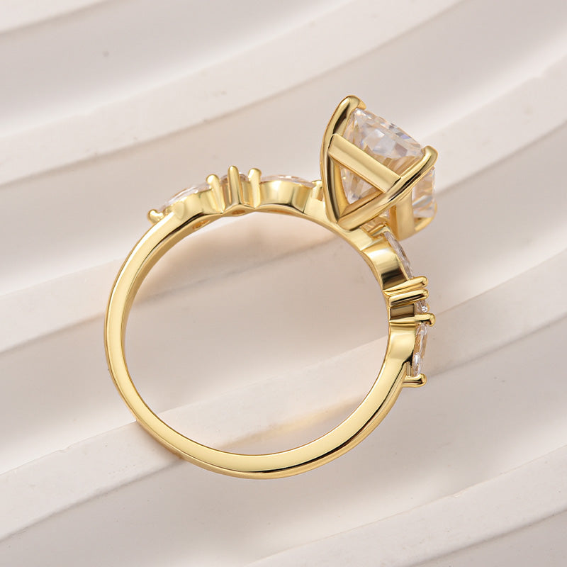 Louily Moissanite 3.5 Carat Radiant Cut Engagement Ring In Sterling Silver