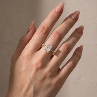 Louily Sparkle Radiant Cut Engagement Ring For Women In Sterling Silver