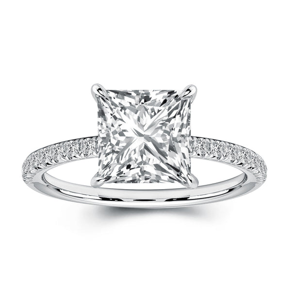 Louily Moissanite Princess Cut Engagement Ring