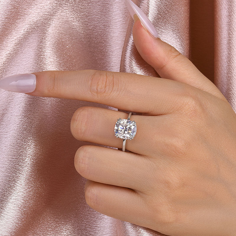Louily Moissanite 4.5 Carat Cushion Cut Engagement Ring - louilyjewelry
