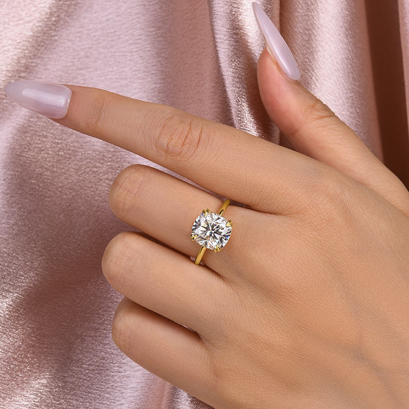 Louily Moissanite 4.5 Carat Cushion Cut Engagement Ring - louilyjewelry