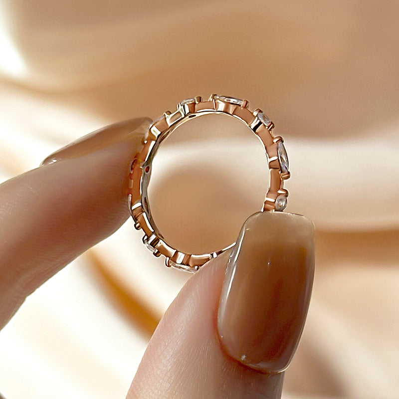 Louily Fashion Marquise & Round Cut Wedding Band - louilyjewelry