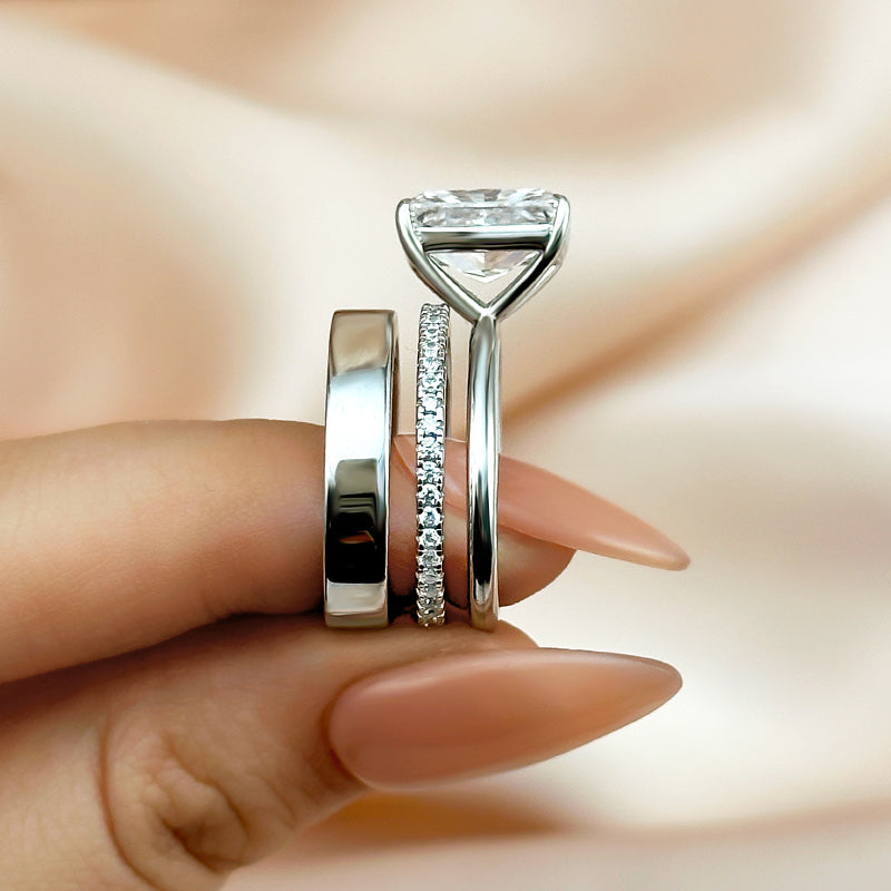 Louily Classic 5.0Ct Radiant Cut 3PC Wedding Set - louilyjewelry