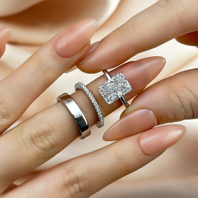 Louily Classic 5.0Ct Radiant Cut 3PC Wedding Set - louilyjewelry