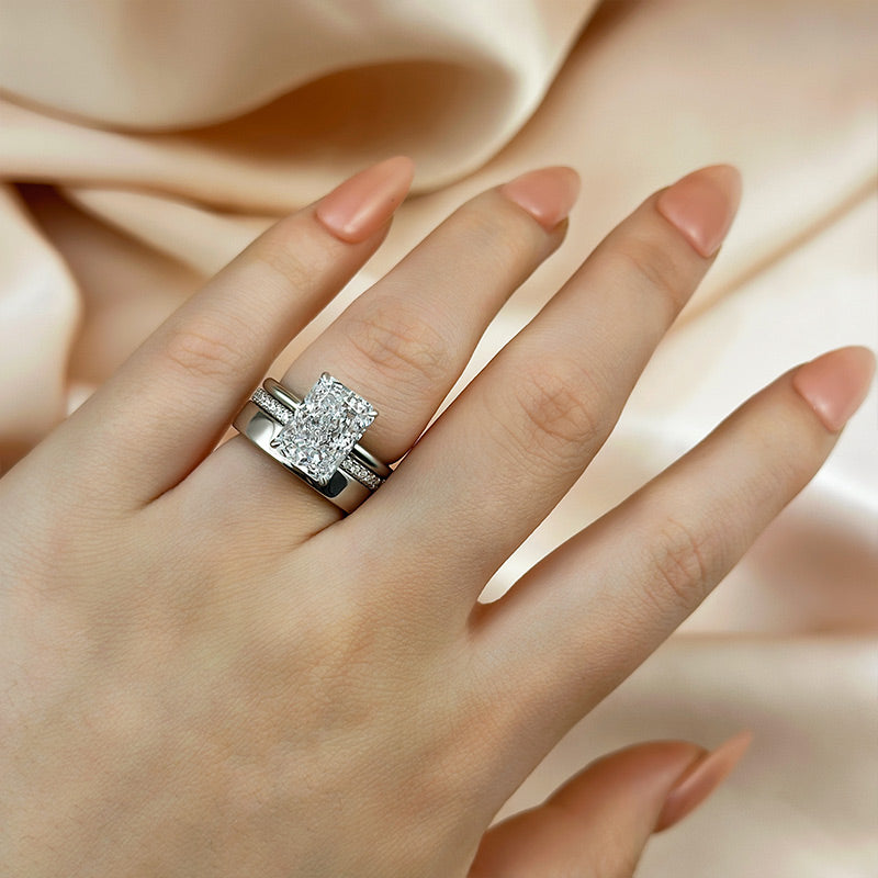 Louily Classic 5.0Ct Radiant Cut 3PC Wedding Set - louilyjewelry