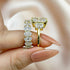 Louily Luxurious Three Stone Radiant Cut Wedding Set In Sterling Silver - louilyjewelry