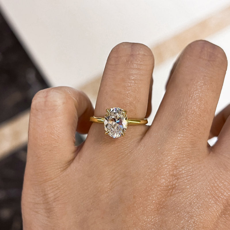 Louily Sparkle Oval Cut Engagement Ring In Sterling Silver - louilyjewelry