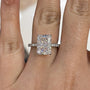 Louily Exclusive 8*11mm Radiant Cut Engagement Ring For Women In Sterling Silver - louilyjewelry
