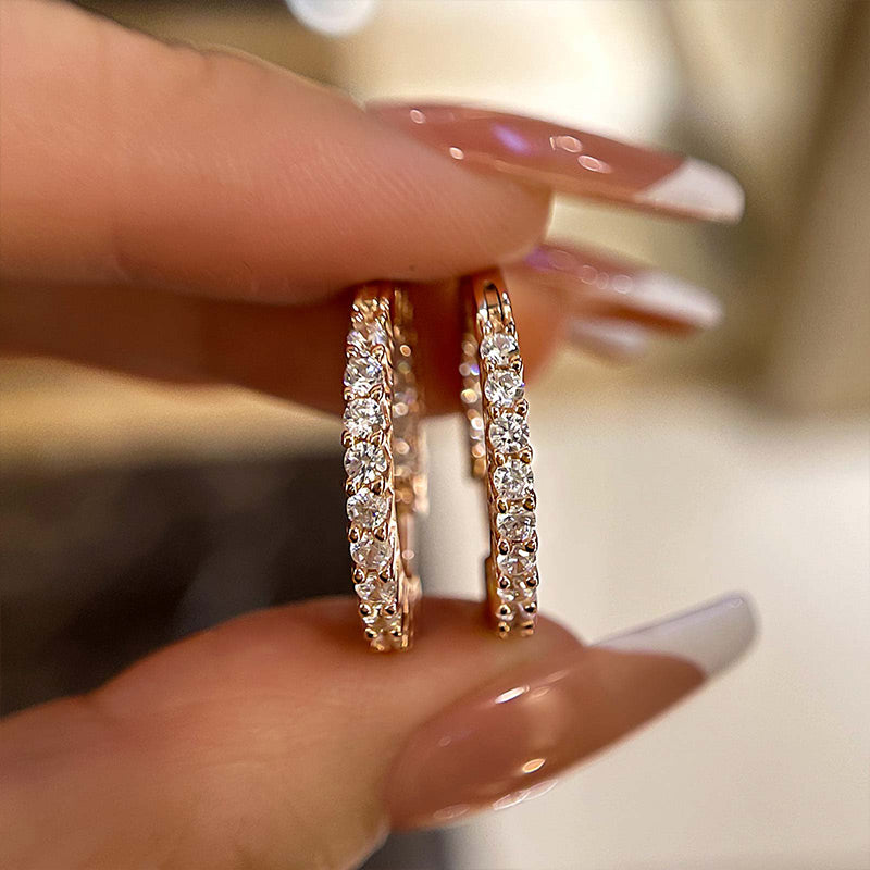 Louily Rose Gold Classic Hoop Earrings In Sterling Silver - louilyjewelry