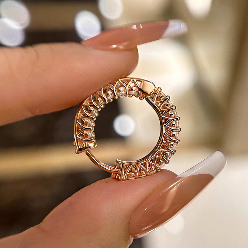 Louily Rose Gold Classic Hoop Earrings In Sterling Silver - louilyjewelry