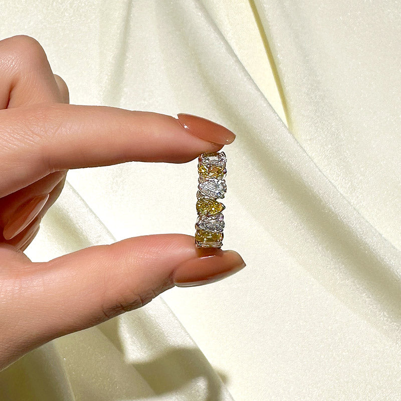 Louily Special Full Pear Cut Women's Wedding Band In Sterling Silver - louilyjewelry