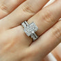 Louily 4.0 Carat Radiant Cut Wedding Ring Set With Marquise Cut & Round Cut Wedding Band - louilyjewelry