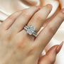 Louily 4.0 Carat Radiant Cut Wedding Ring Set With Marquise Cut & Round Cut Wedding Band - louilyjewelry