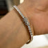 Romantic Simple White Round Cut Tennis Bracelet for Women In Sterling Silver - louilyjewelry