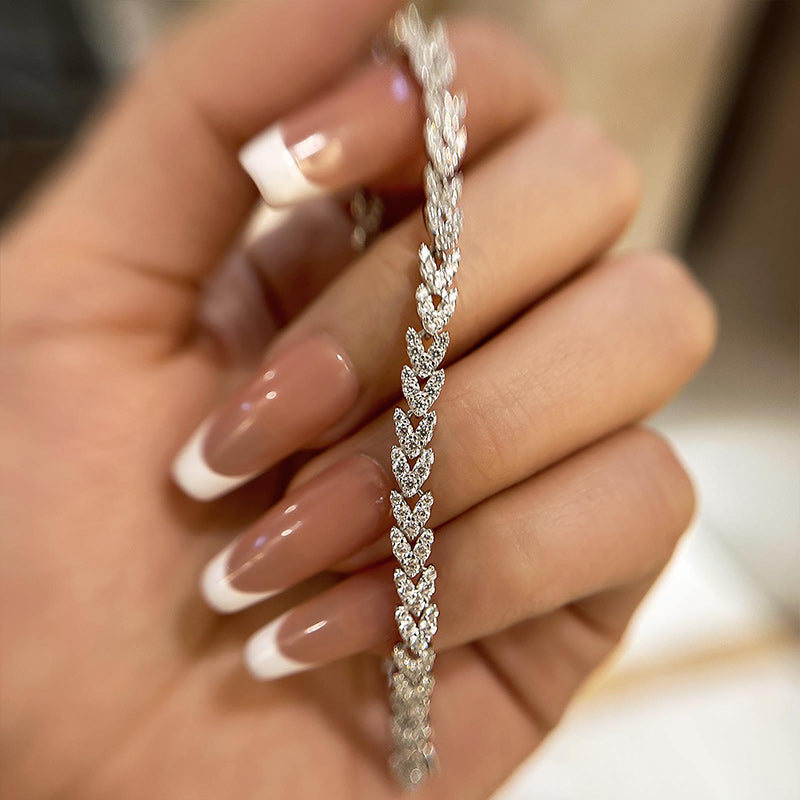 Louily Fashion Wheat Ear Design Bracelet For Women In Sterling Silver - louilyjewelry