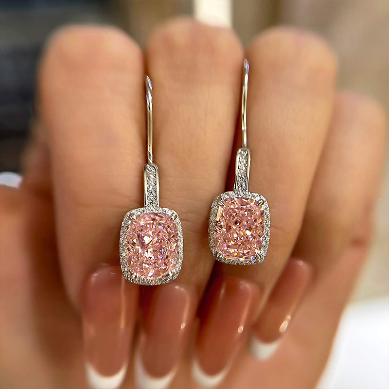 Louily Special Halo Cushion Cut Women's Earrings - louilyjewelry