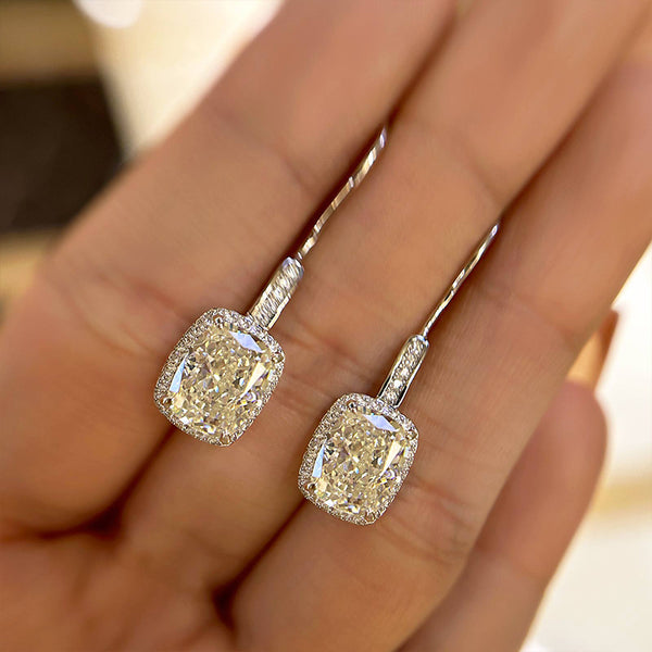 Louily Special Halo Cushion Cut Women's Earrings