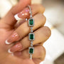 Louily Luxury Emerald Cut Emerald Green Bracelet for Women In Sterling Silver - louilyjewelry
