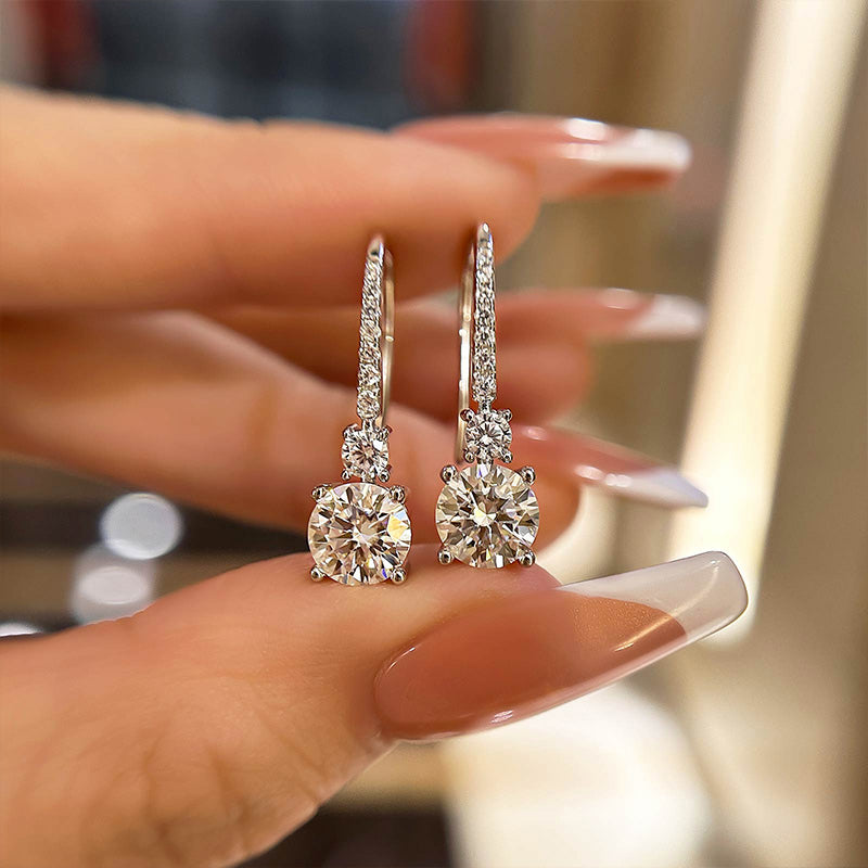 Louily Moissanite Classic Round Cut Stud Earrings - louilyjewelry