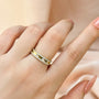 Gorgeous Yellow Gold Wide Women's Wedding Band In Sterling Silver - louilyjewelry