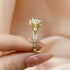 Louily Yellow Gold Moissanite 2.0 Carat Engagement Ring For Women - louilyjewelry