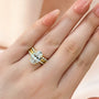 Louily Oval Cut Yellow Gold Women's Wedding Ring Set In Sterling Silver - louilyjewelry