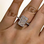 Louily Luxurious Elongated Radiant Cut Engagement Ring For Women In Sterling Silver - louilyjewelry