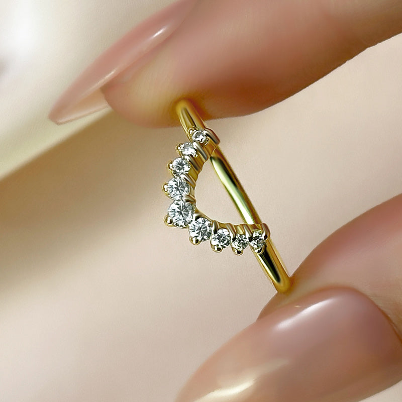 Louily Unique Round Cut Women's Wedding Band - louilyjewelry