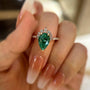 Louily Vintage Rose Gold Pear Cut Paraiba Tourmaline Engagement Ring - louilyjewelry